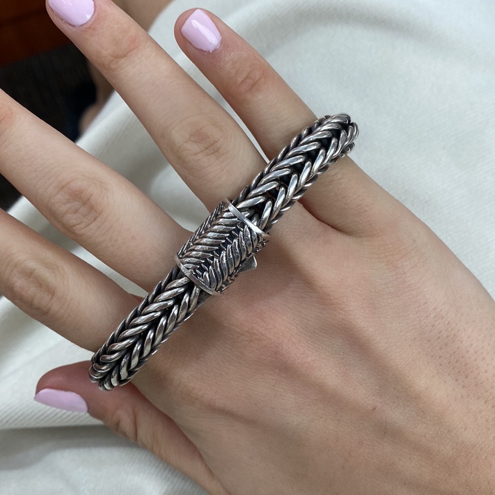 Sterling silver handwoven 8.5in bracelet